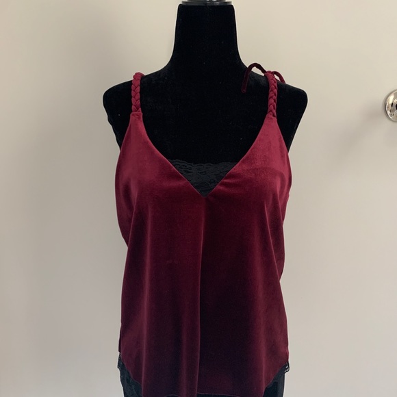 Burgundy Velvet Camisole - Picture 1 of 3